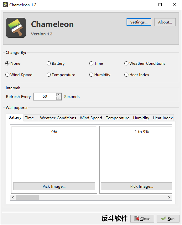 Chameleon 根据温度 电量 时间等变化而变换壁纸 Windows