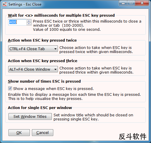Esc Close - 用 Esc 键关闭窗口丨www.apprcn.com 反斗软件