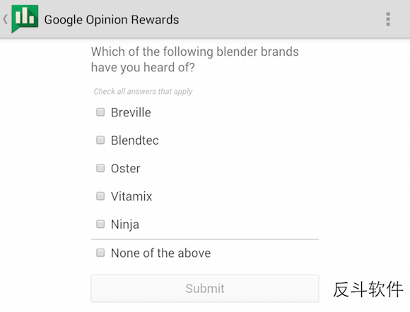 Google Opinion Rewards - 赚取 Google Play Credits[Android]丨www.apprcn.com 反斗软件
