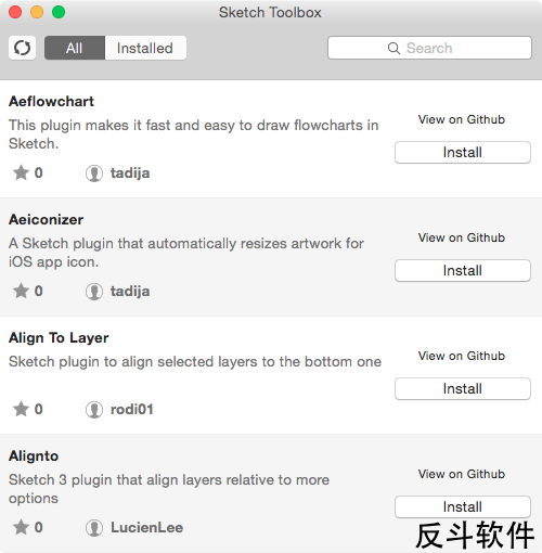Sketch Toolbox - Sketch 插件管理、下载软件[OS X]丨www.apprcn.com 反斗软件