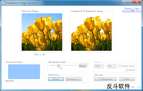 Transparent Image Converter - 去除图片背景色丨www.apprcn.com 反斗软件